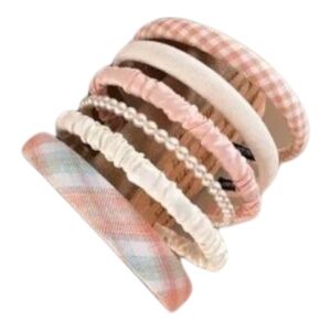 Elegant Women's Headband Set 6pc Pink